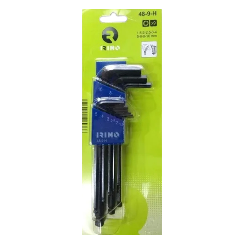 Set Juego De Llaves Allen Metricas 9 Piezas  Irimo 48-9-H-2