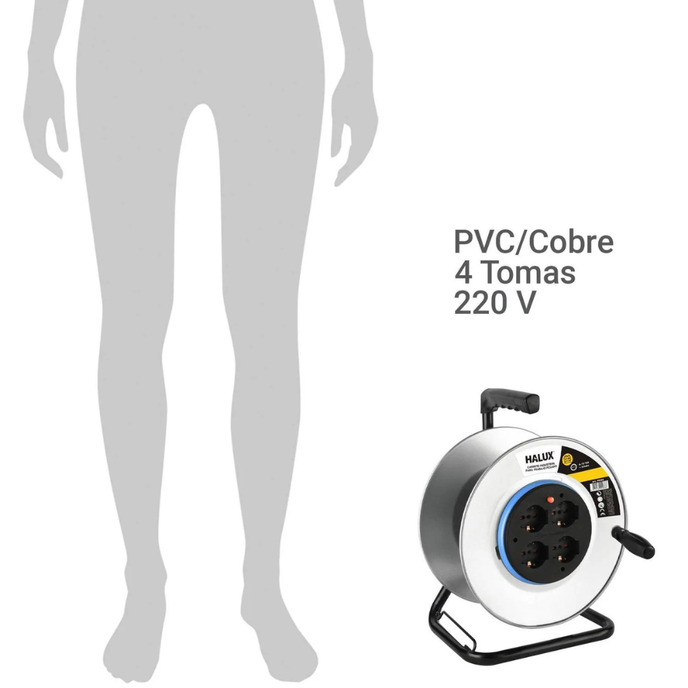 Carrete Alargador Para Armar 4Tomas Schuko Halux-3