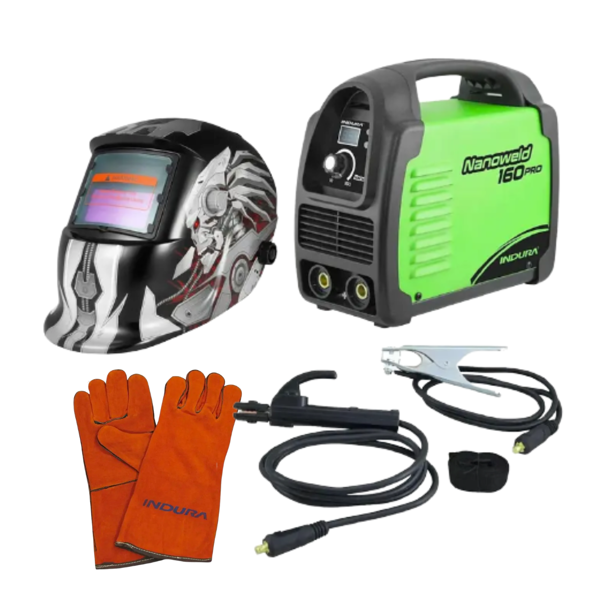 kit Soldadora Indura160A+Máscara Fotosensible RBLYE88+Guante-0