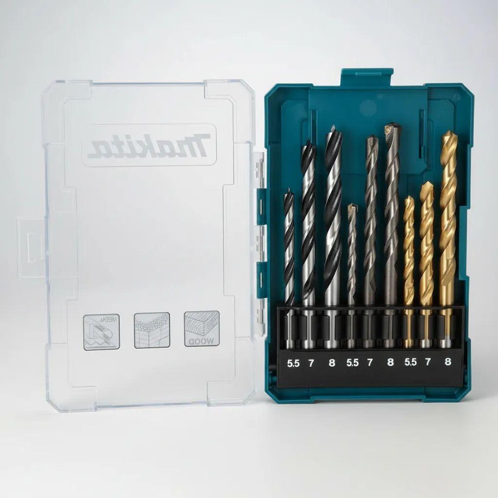 Set De Brocas Metal Madera Concreto 9 Piezas Makita D-71978-2