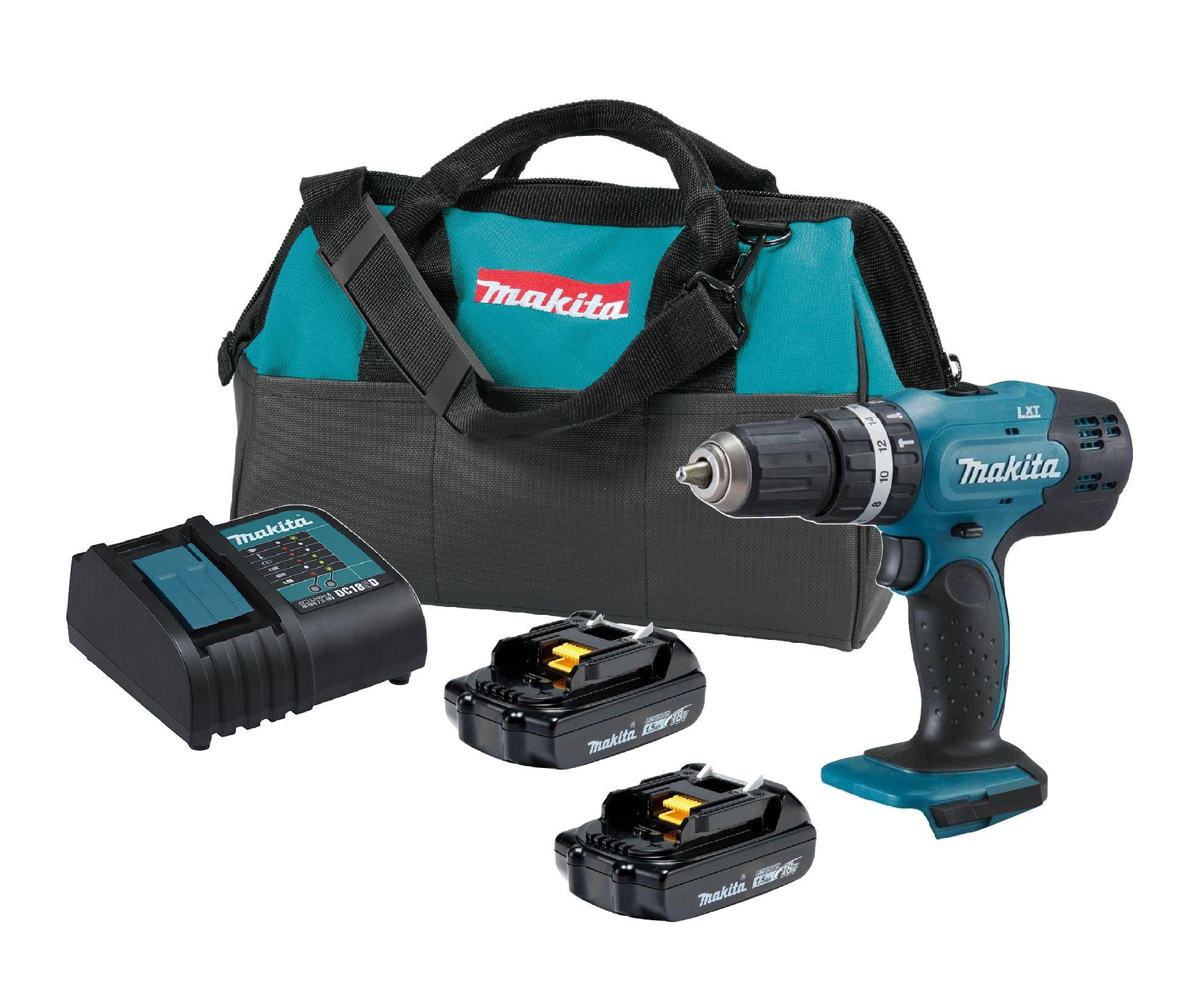 Taladro Percutor 18v 13mm Makita Dhp453x10 - 2 Baterias-0