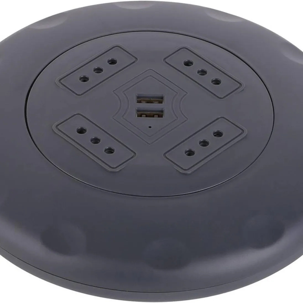 Alargador Retráctil 4 Tomas 5 M + 2 Usb Negro-0