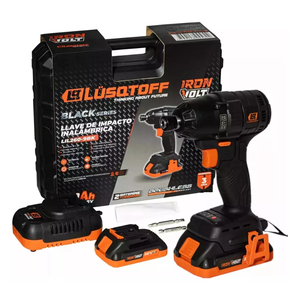 Atornillador De Impacto 1/4" Lusqtoff 18v Brushless + Kit-6