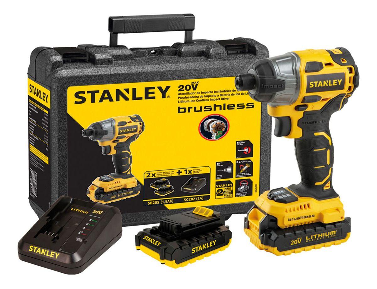 Atornillador Impacto Sin Carbones 20v Stanley Sbi201s2k-b2c-5