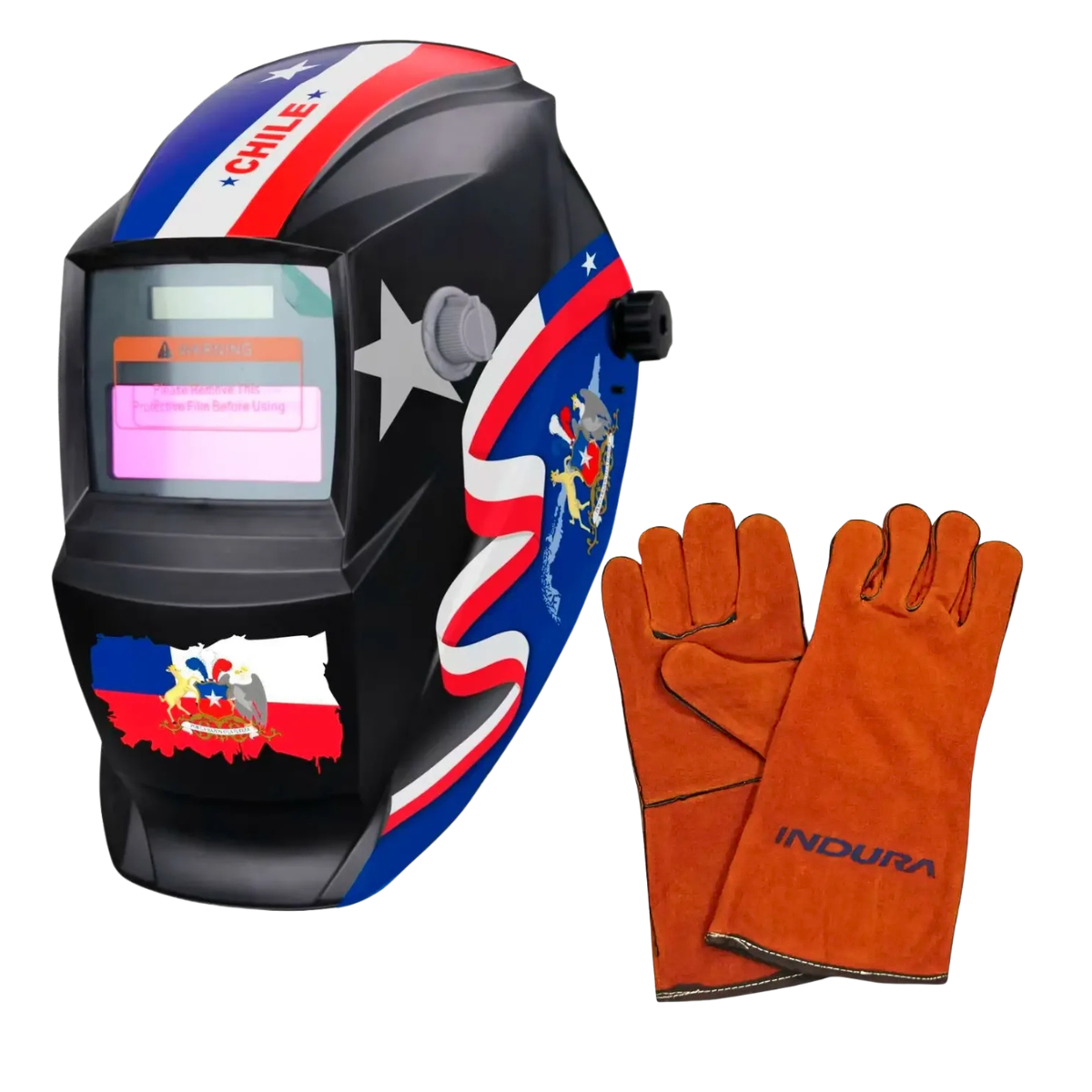 Máscara Para Soldar Profesional + Guante RBLYE33-0