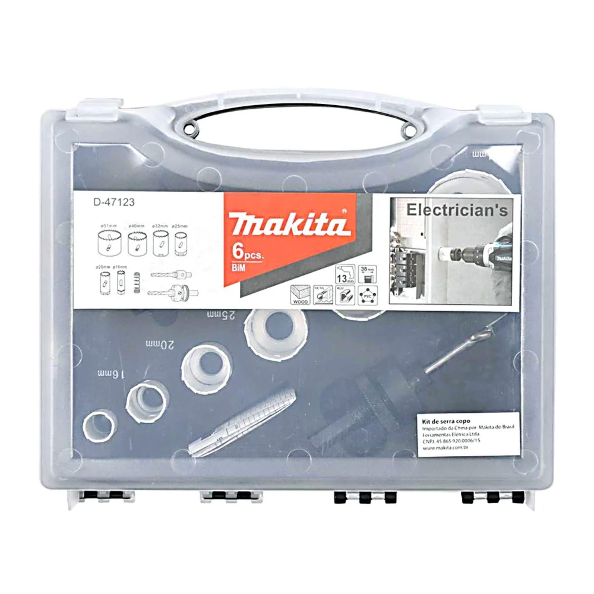 Set 6 Piezas de Sierra Copa Bi-metal Makita D-47123-1