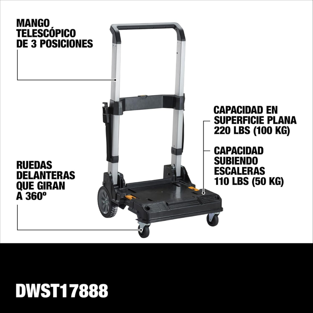 Carro Porta Cajas Con Rueda Tstak Dewalt Dwst17888-4