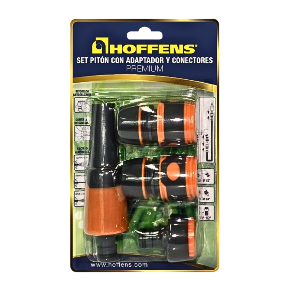 Kit Manguera + Accesorios 1/2"15Mts Enmallada Verde HOFFENS-3