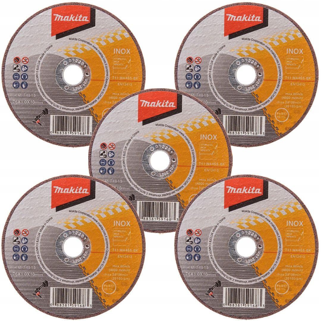 Set 5 Discos Abrasivos de Corte Makita 76x10 mm D-74815-5-3