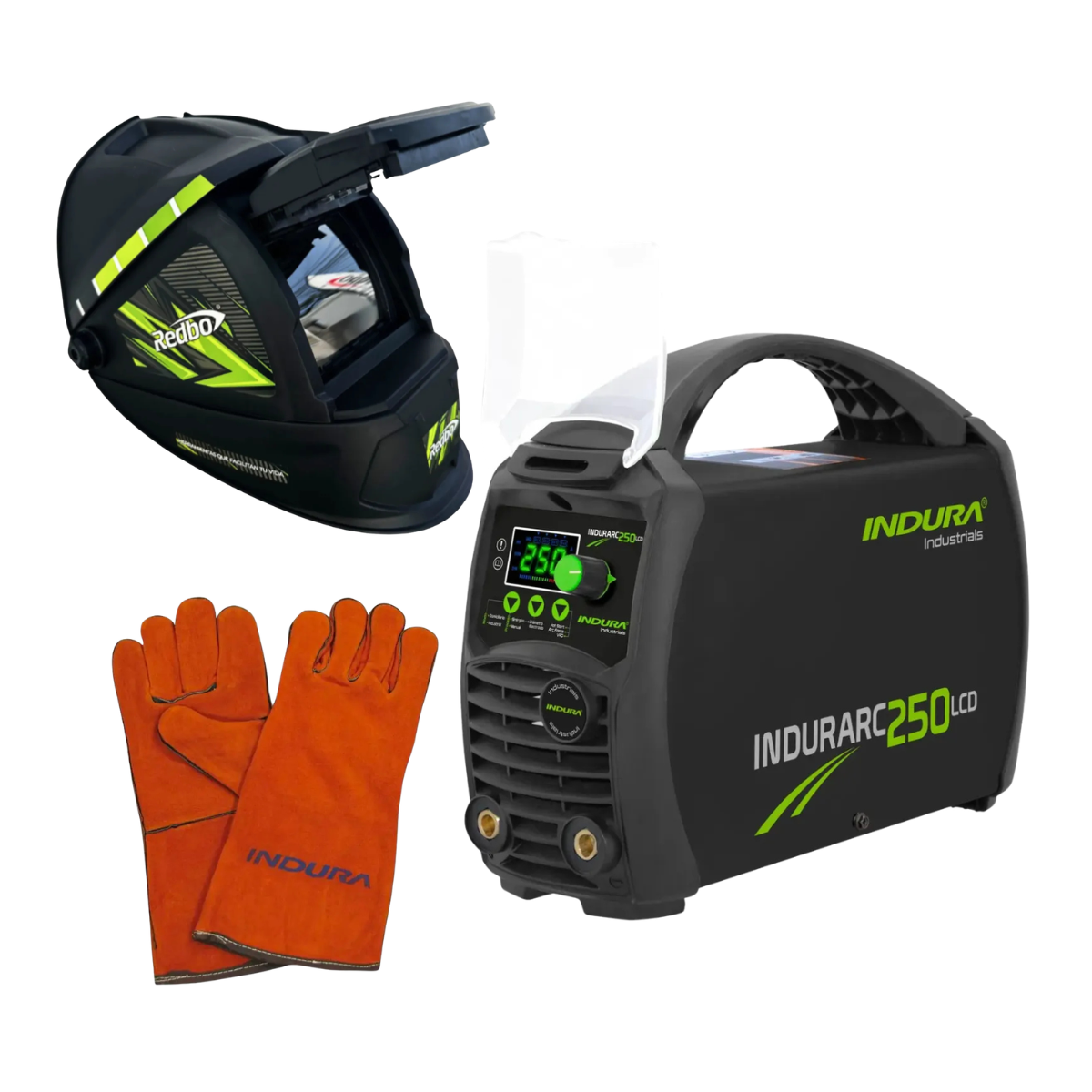 kit Soldadora Indura 250A + Máscara Redbo RB4000TC2+ Guante-0