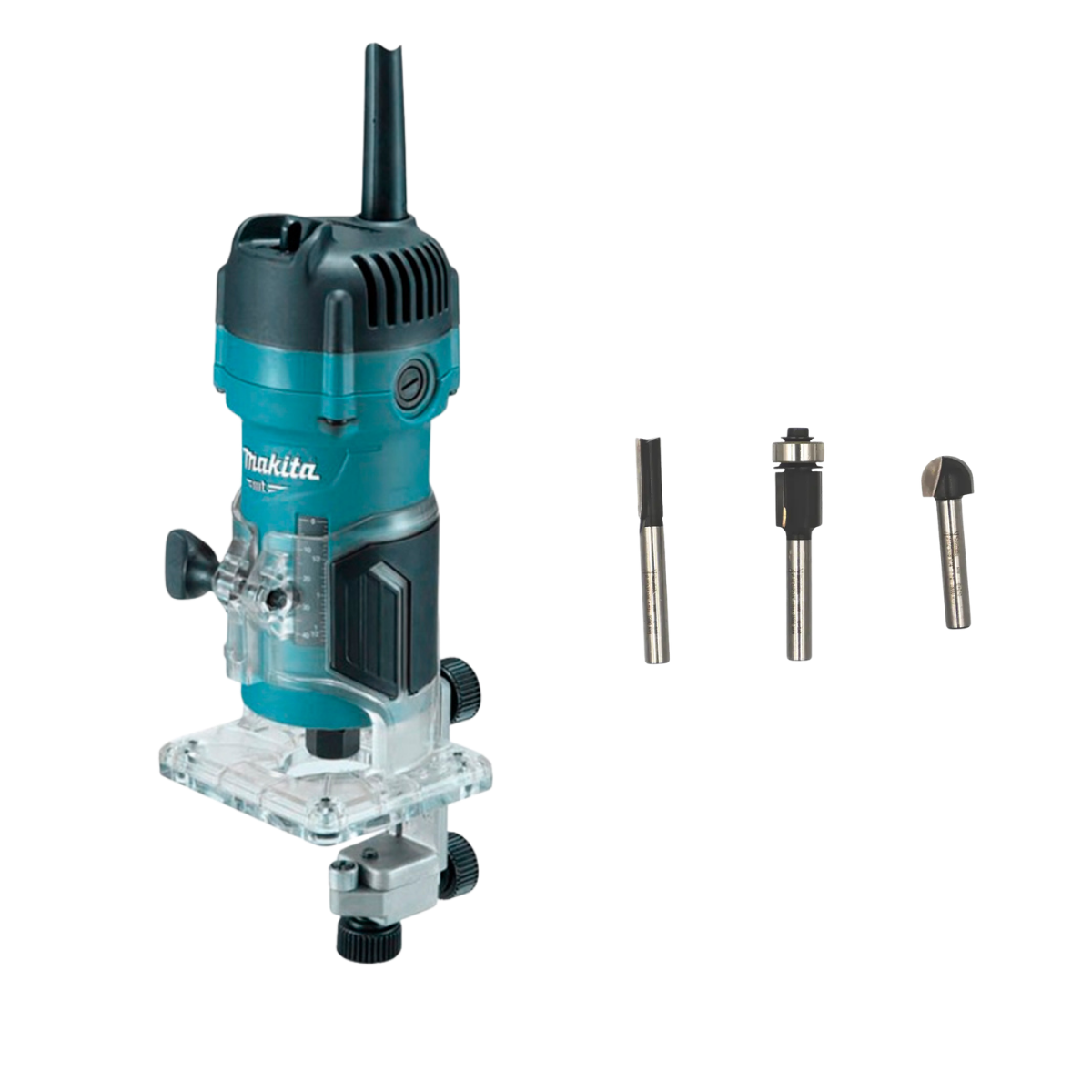 Kit Fresadora Makita M3700B 1/4" 530W + de Fresas-0