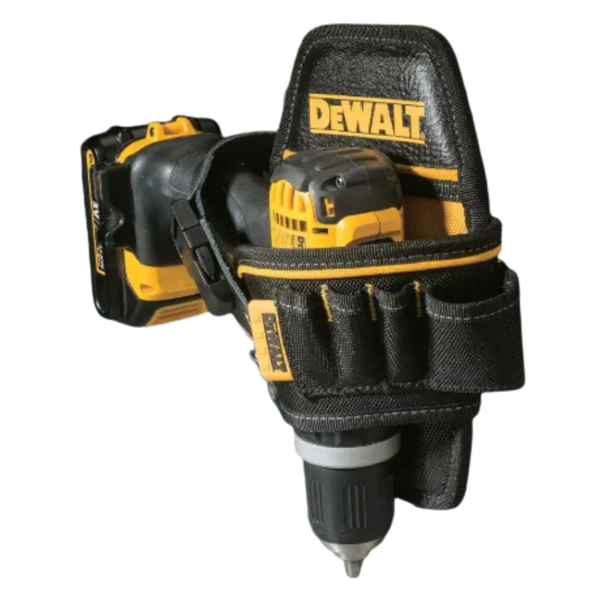 Kit DeWALT Taladro 20V 2Bat/Car + Porta Taladro 6 Bolsillos-4