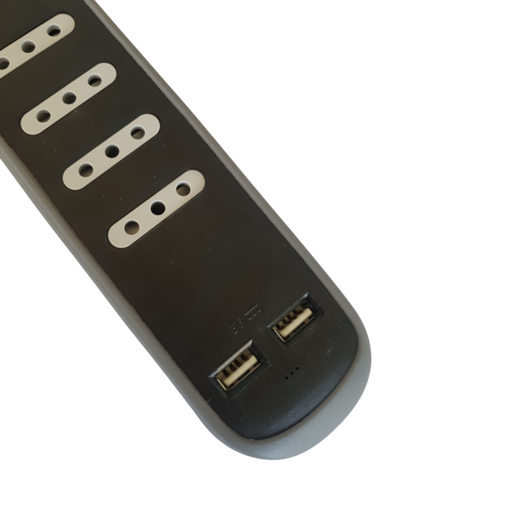 Alargador 2 USB 4 Toma(s) 3 m Negro-2