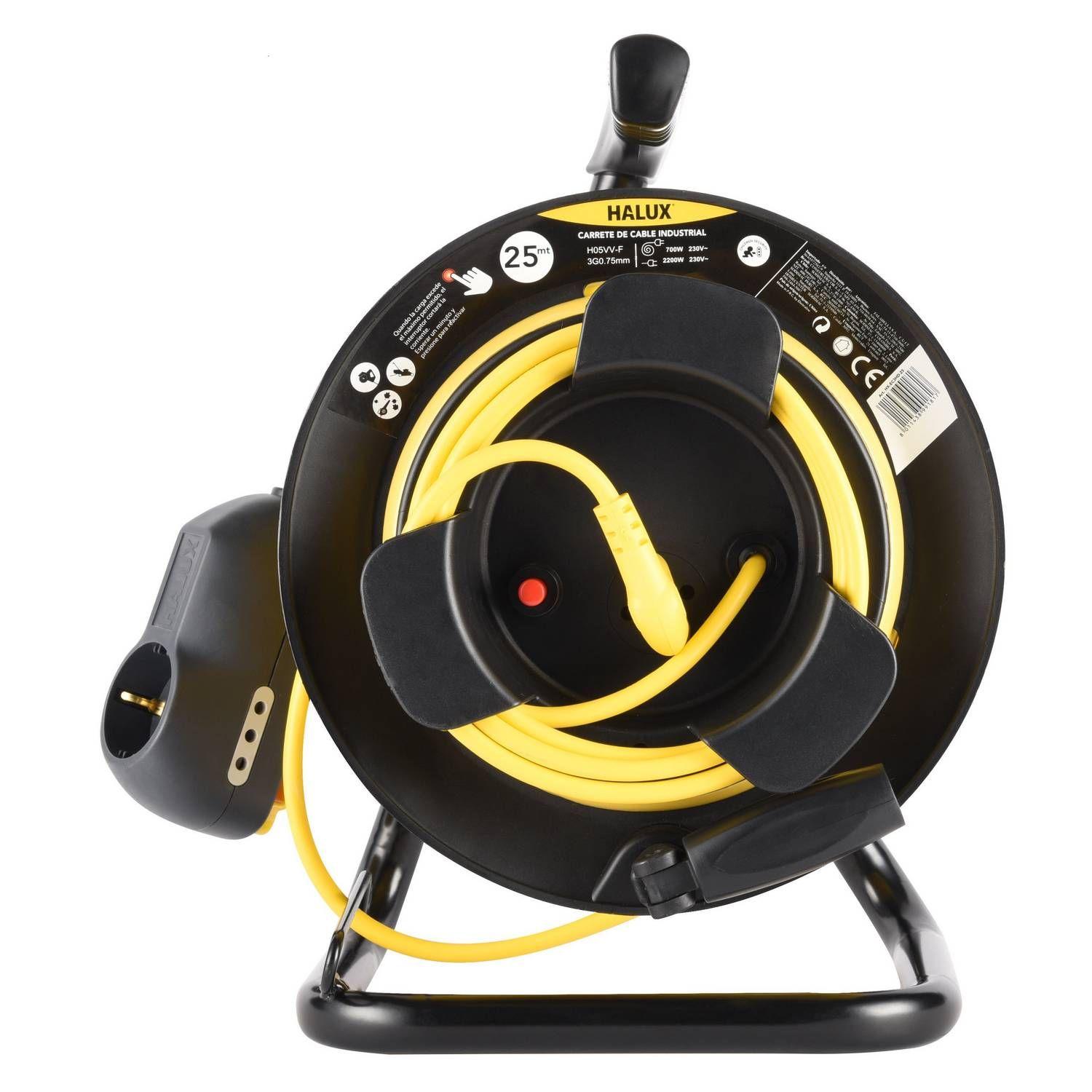 Alargador Carrete Eléctrico 3 Tomas 25 M Schuko-1