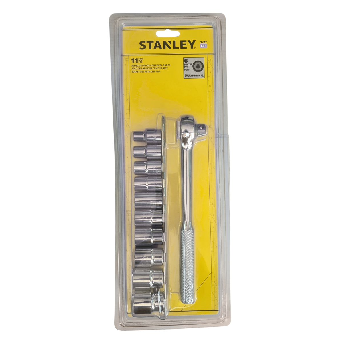 Juego De Dados Pulgada SAE Mando 1/2 11Piezas Stanley 86735-3