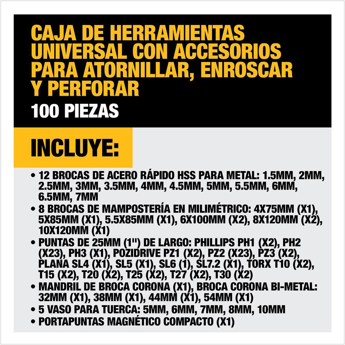 Set 100 Piezas Atornillar Y Perforar Dewalt DT71569-QZ-4