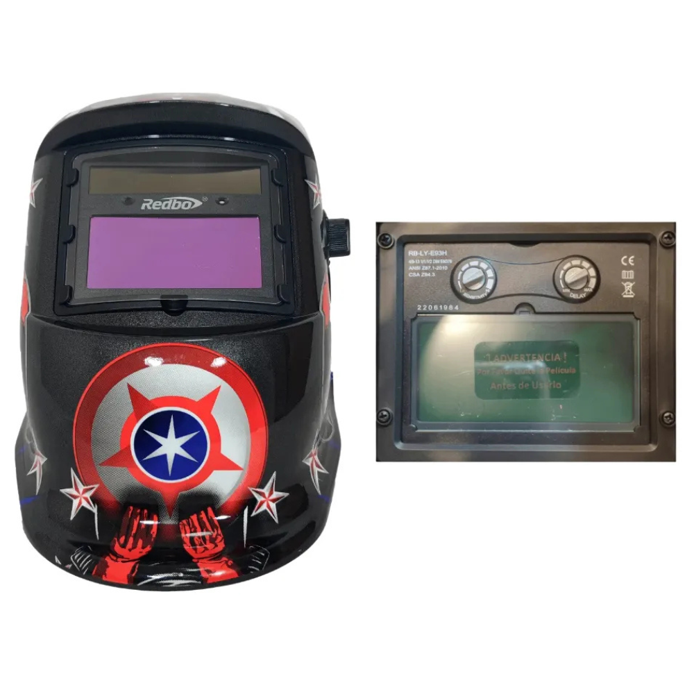 kit Soldadora Alpha 140A + Guantes + Máscara Redbo RBLYE26-4