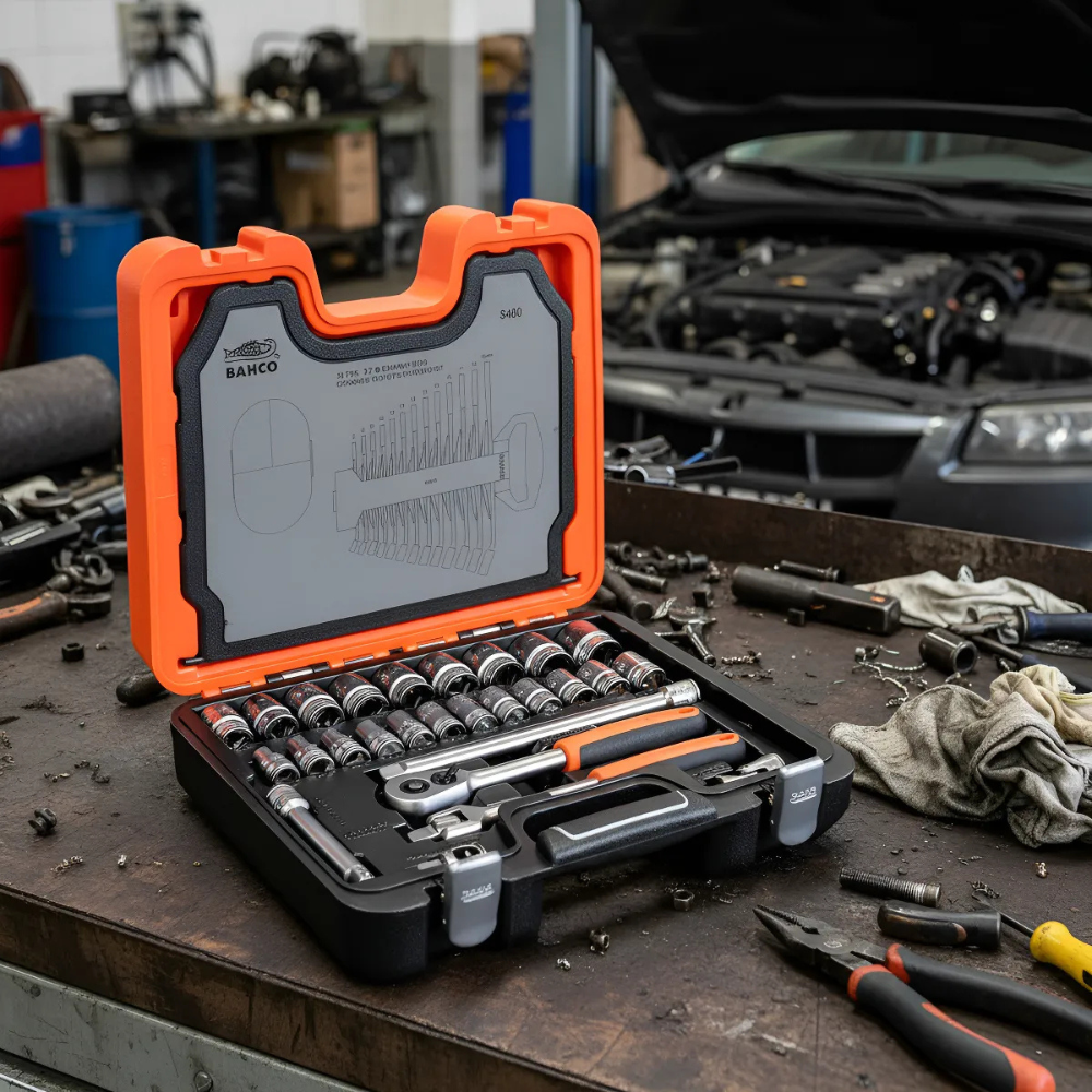 Juego De Dados De 1/2 + Llaves Combinadas 40 Pzs. Bahco S400-5