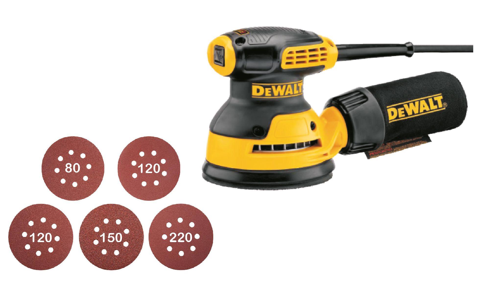Lijadora Rotoorbital 280w Dwe6421-b2 Dewalt + 5 Lijas-0