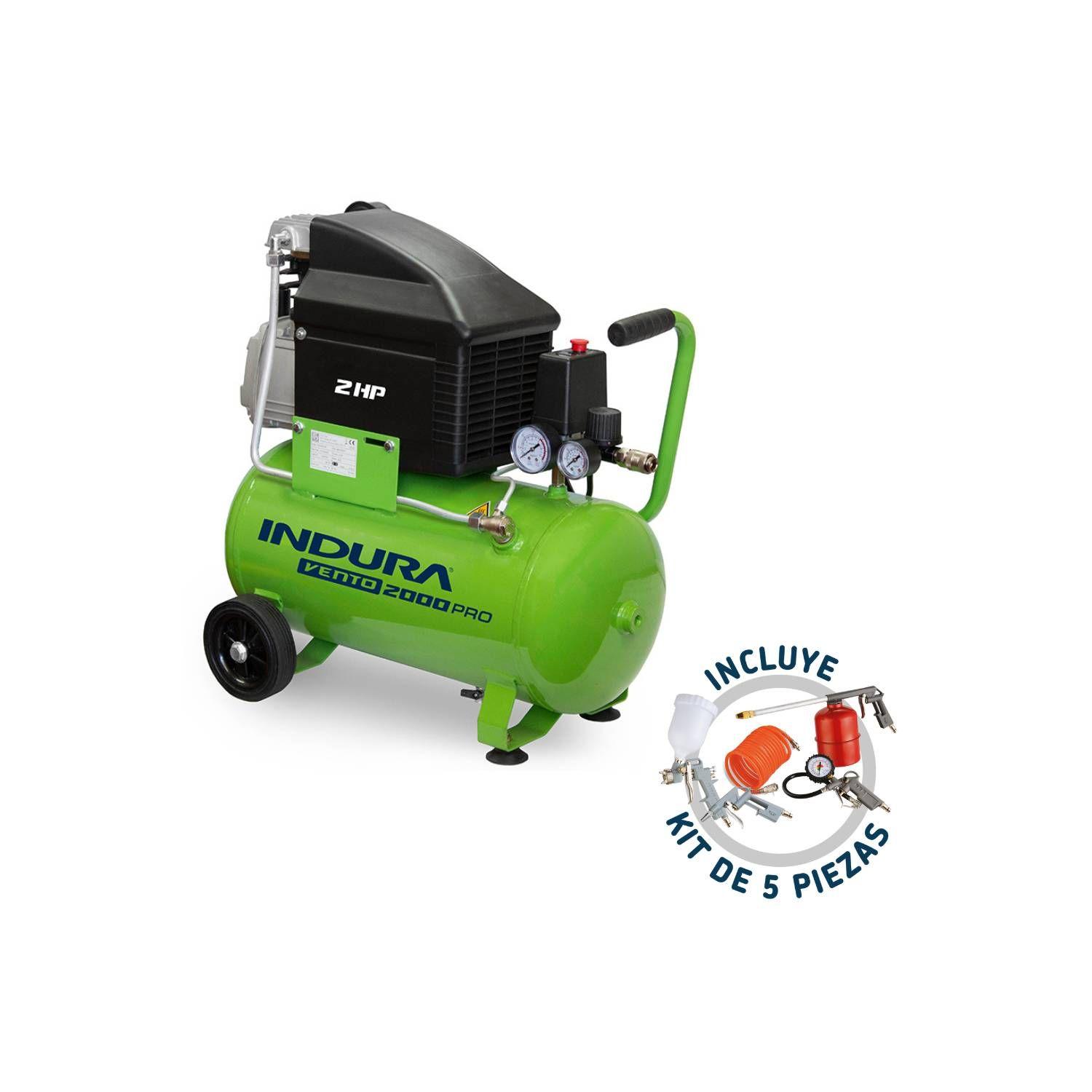 Compresor 24 Lt 2HP Vento 2000 Pro + Kit Indura-1