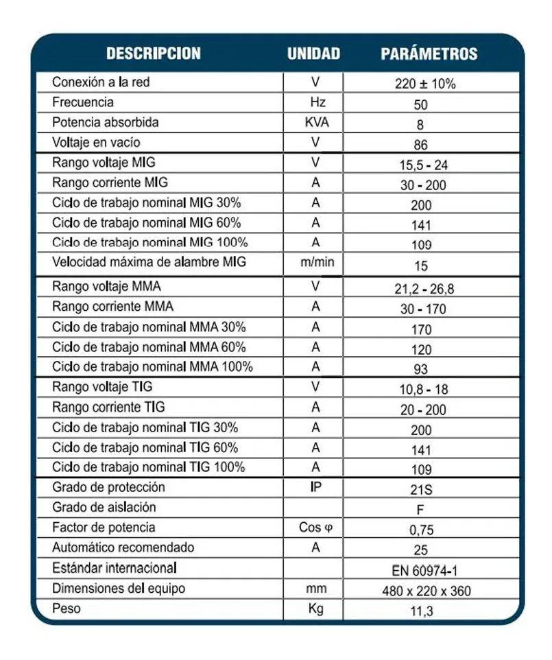 Soldadora Indura Compactmig 200 Proceso Mig/mma/tig)-2