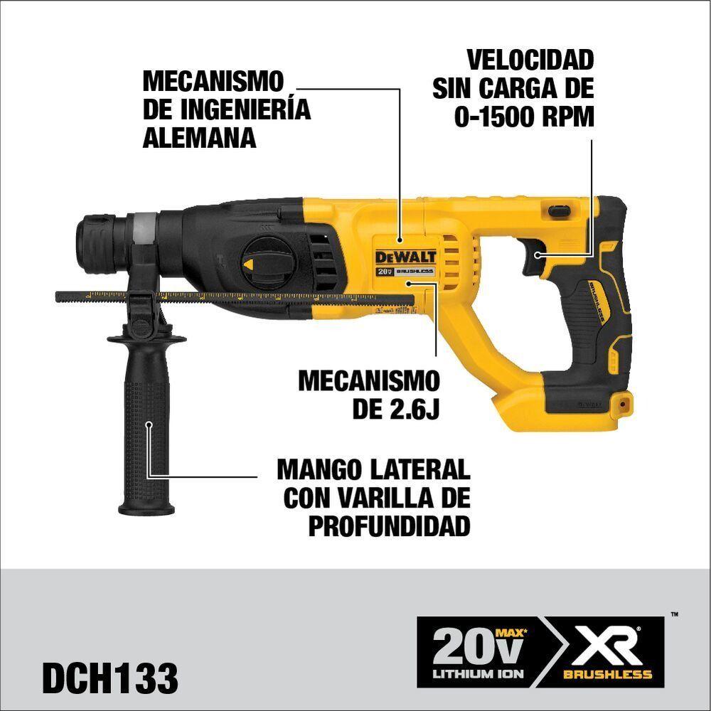 Rotomartillo 20v + 2 Baterías + Cargador Dewalt Dch133m2-b2-3