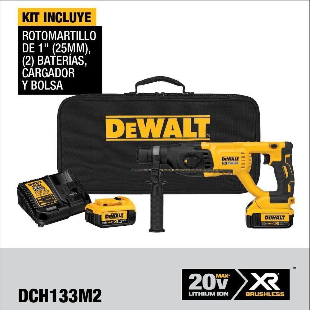 Rotomartillo 20v + 2 Baterías + Cargador Dewalt Dch133m2-b2-1