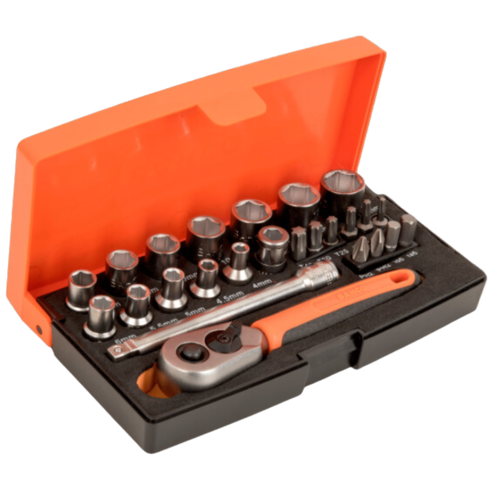 Juego de Dados 1/4" hexagonales, serie corta Bahco SBSL25-5