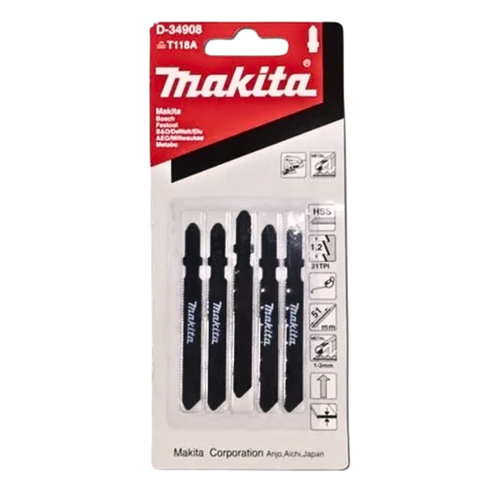 Set 5Pz Hoja De Sierra HSS T118A 21T X 51Mm Makita D-34908-2