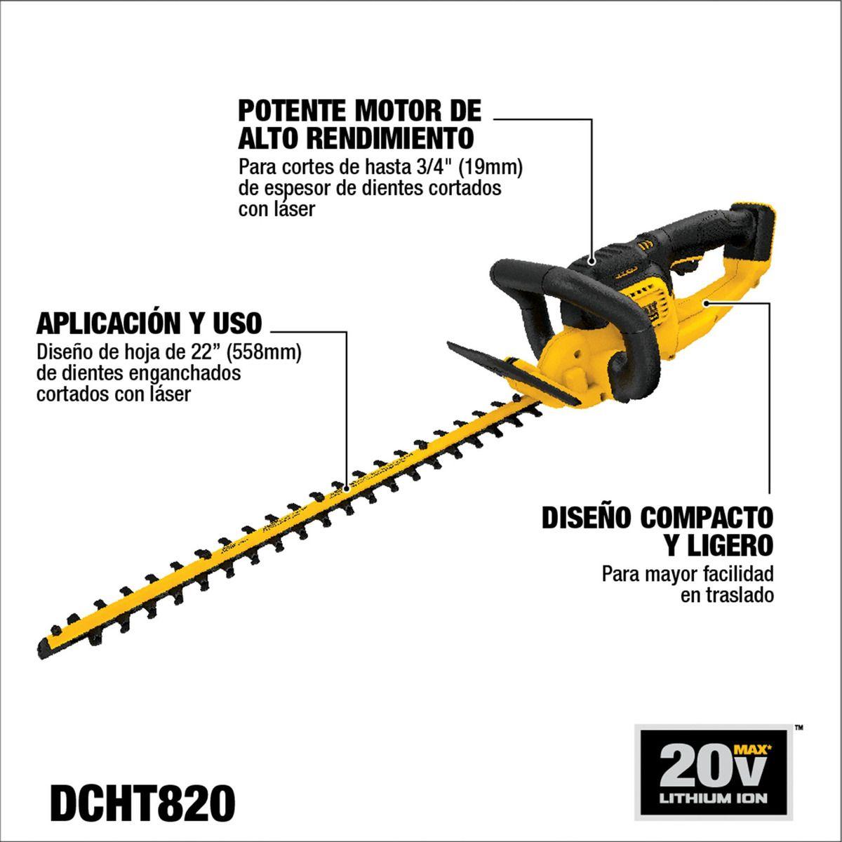 Cortasetos Inalámbrico 20v Dewalt Dcht820b Sin Baterías-8