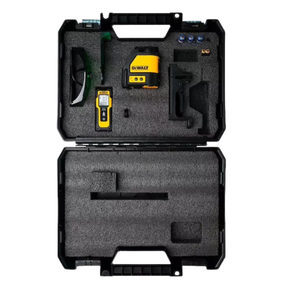 Kit Nivel Laser Linea Cruzada Medidor 30m DeWalt DW0887100-3