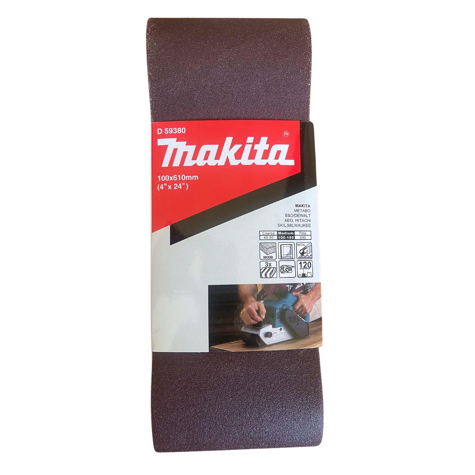 Lija de Banda 4x24" 3Pzs G120 Madera-Metal Makita D59380-2