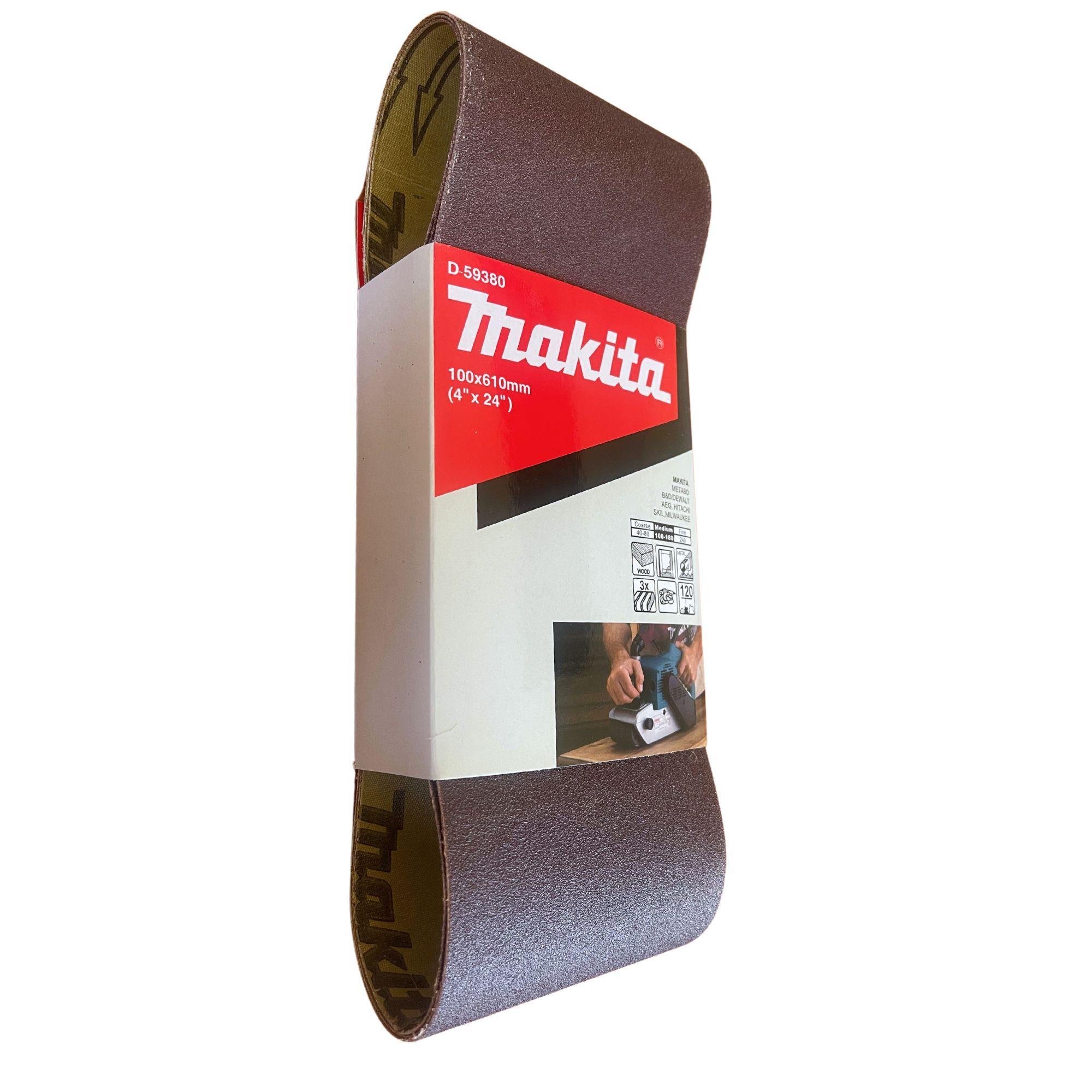 Lija de Banda 4x24" 3Pzs G120 Madera-Metal Makita D59380-3