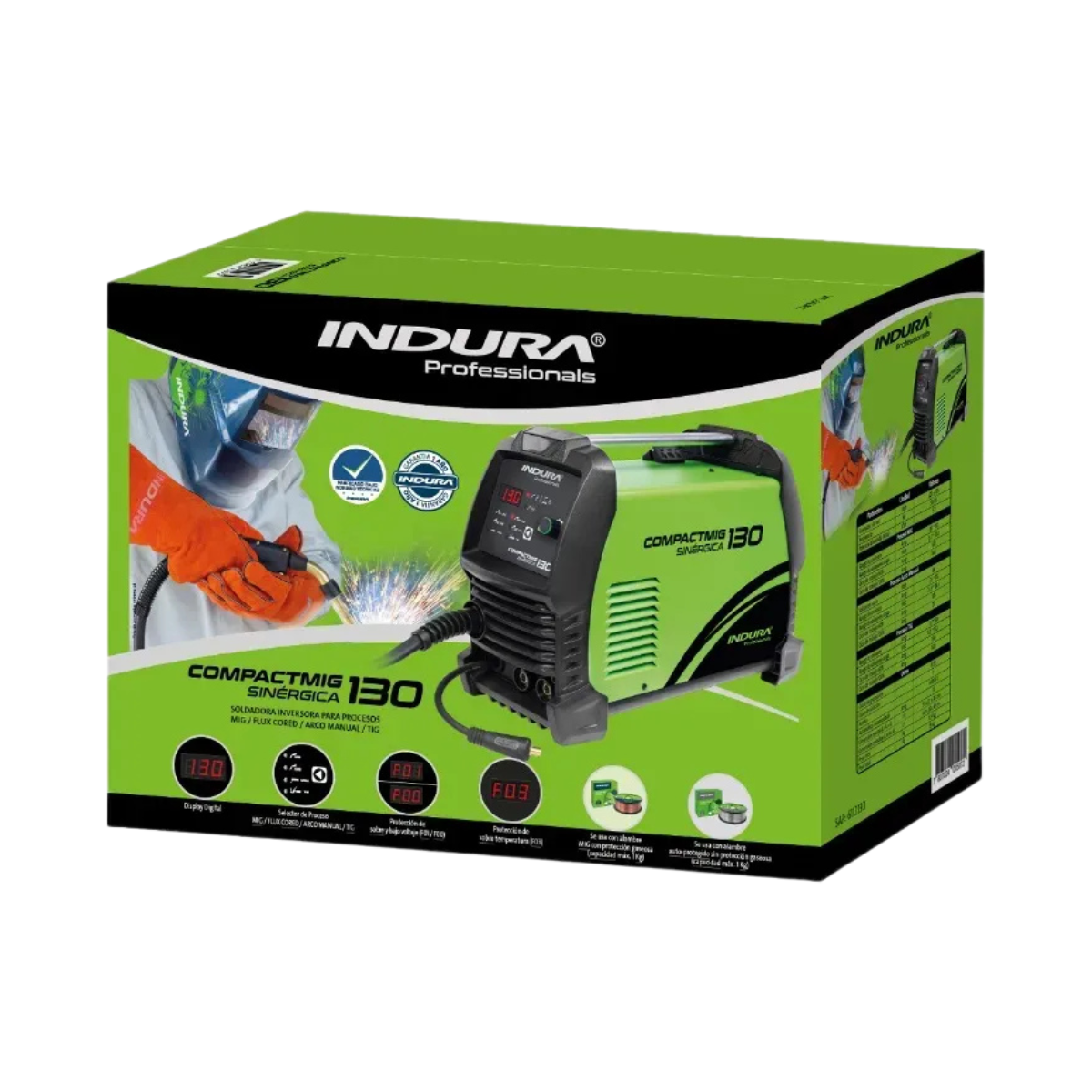 Soldadora Compactmig 130Indura MIG/FLUX/MMA/TIGMultiproceso-6