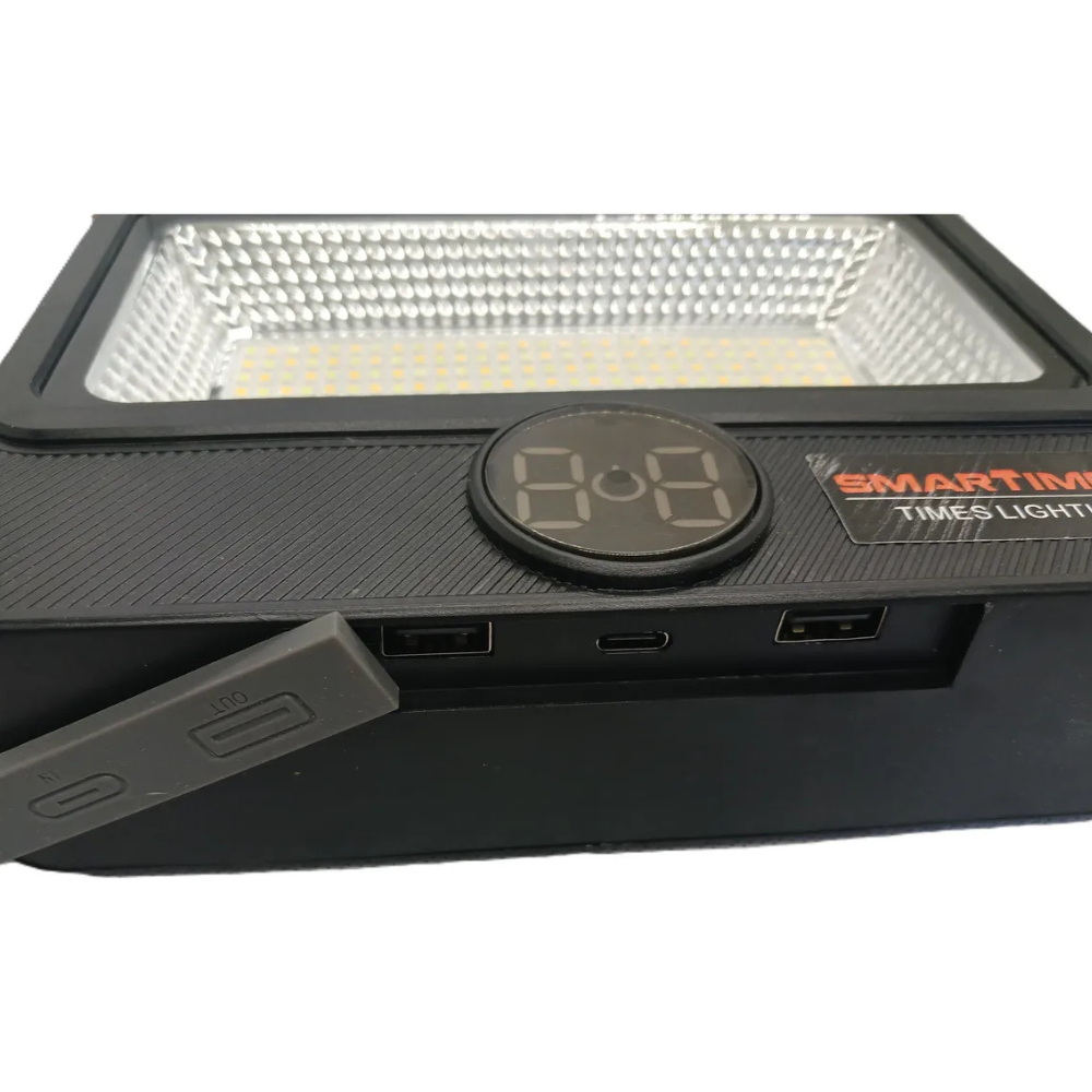 Proyector Solar 10w Led Con Usb Negro Luz Dia/calida/rb-2