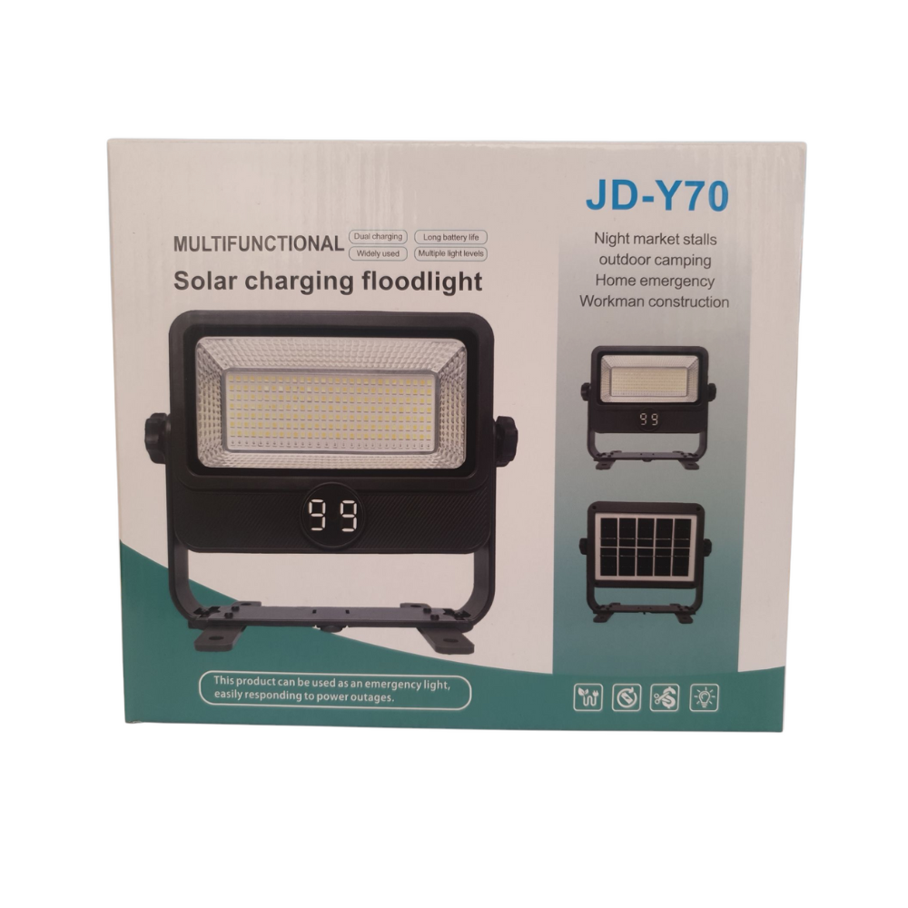 Proyector Solar 10w Led Con Usb Negro Luz Dia/calida/rb-5