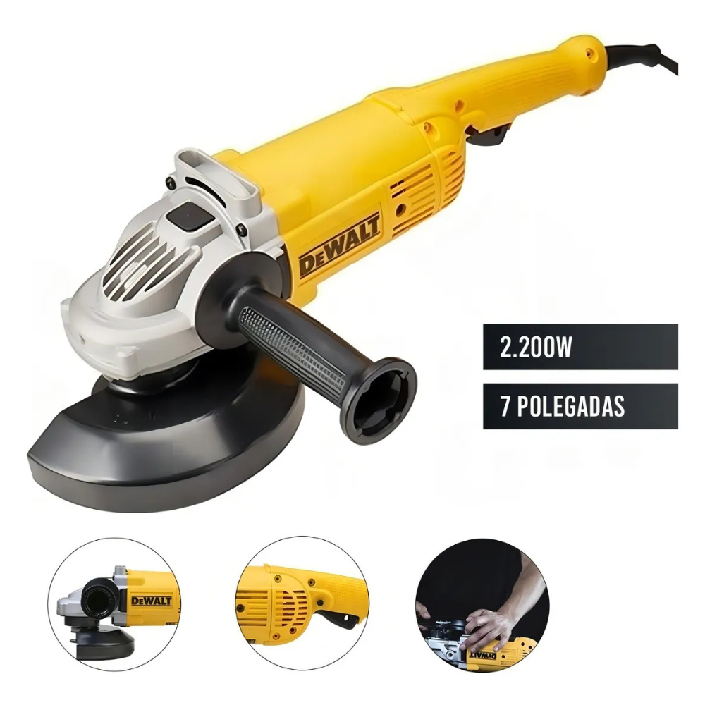 Esmeril Angular Eléctrico 7'180mm 2200w Dewalt DWE491-b2c-3