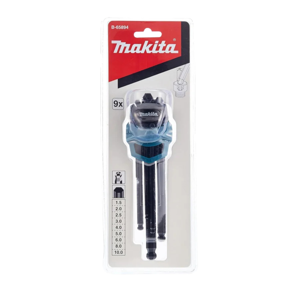 Set De Llave Allen Hex Makita 9PZs 1.5 a 10 B-65894-5
