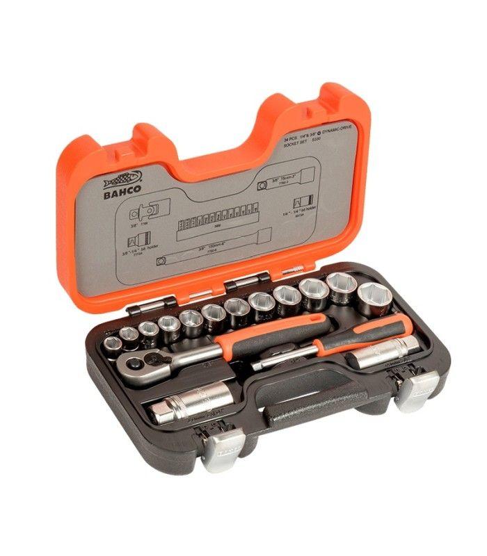 JUEGO DE DADOS DE 3/8 34 PZAS BAHCO S330-1
