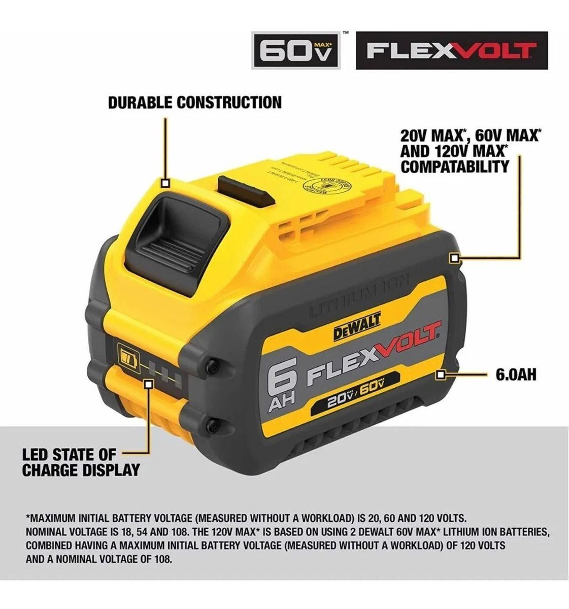 Batería Dewalt Flexvolt 60v De 6ah Dcb606-4