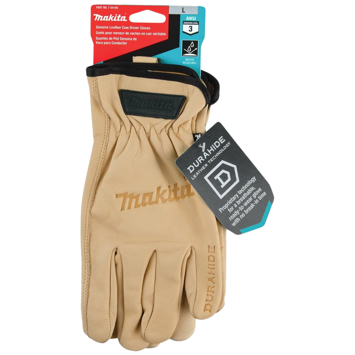 Guantes de Cuero 100% Puño Abierto Makita T-04195-3