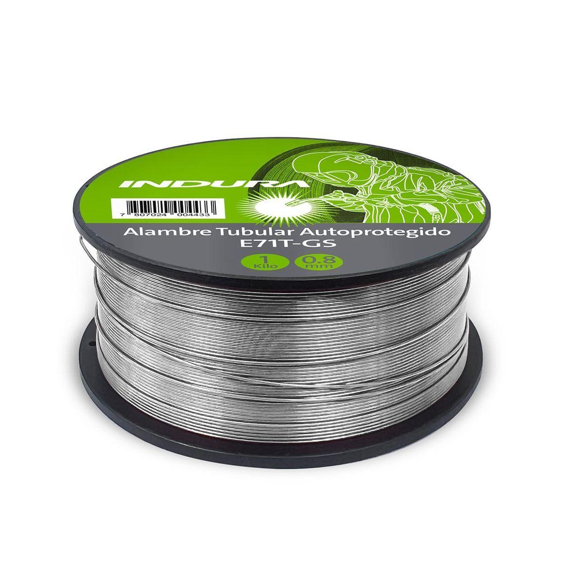 Alambre soldar tubular e71t-gs 0,8mm 1kg indura-1