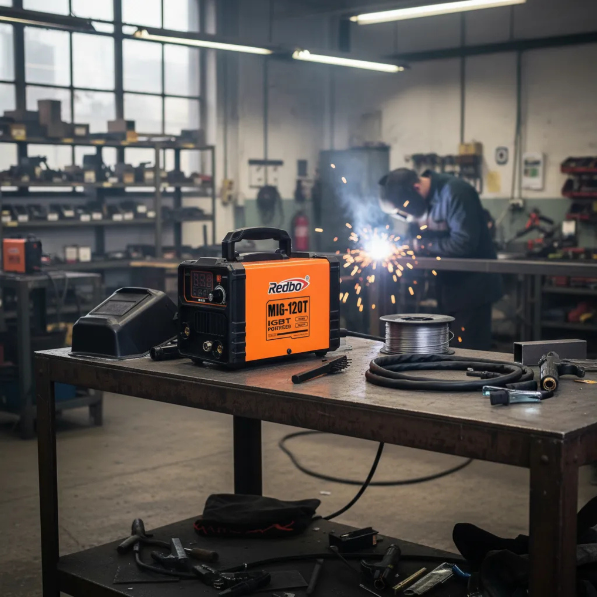 Soldadora Inverter  2 en 1 Mig 120amp Sin Gas Flux Redbo-6