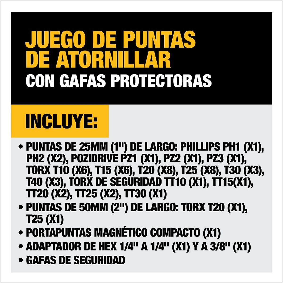 Set 52 Piezas Atornillar + Gafas Oscuras Dewalt Dt71550-qz-2