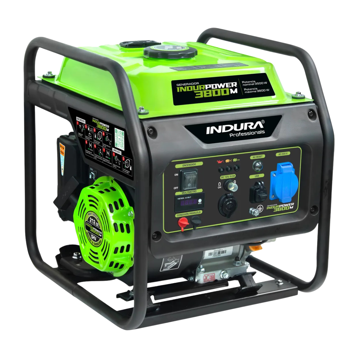 Generador Eléctrico Indura Gasolina 220V 3800m 3.8 Kw-0