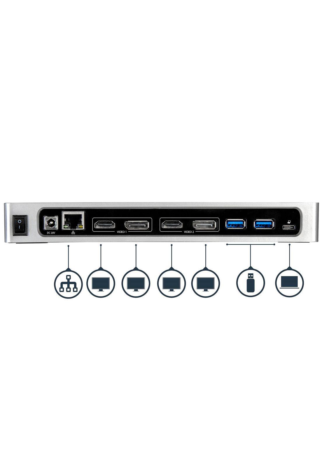 Docking Station Startech 4K 2 Monitores USB-C Displaylink-4