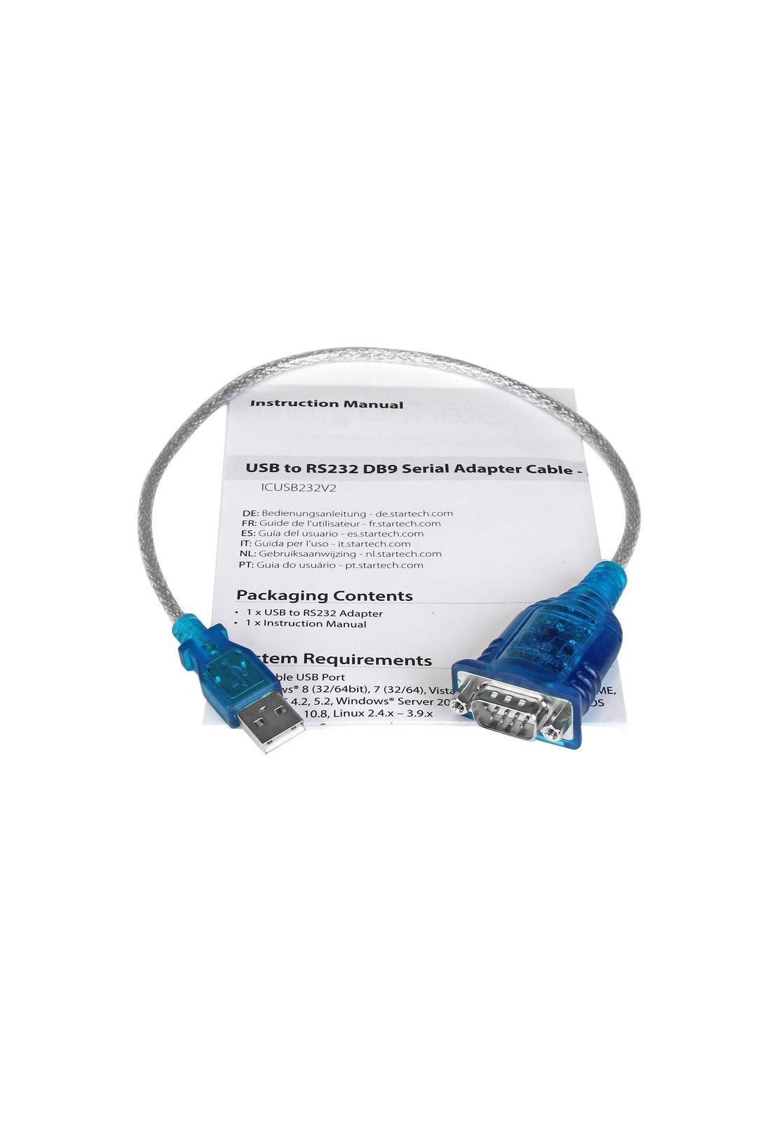 Cable Adaptador USB a Serial RS232 de 1 Puerto Serial DB9-5
