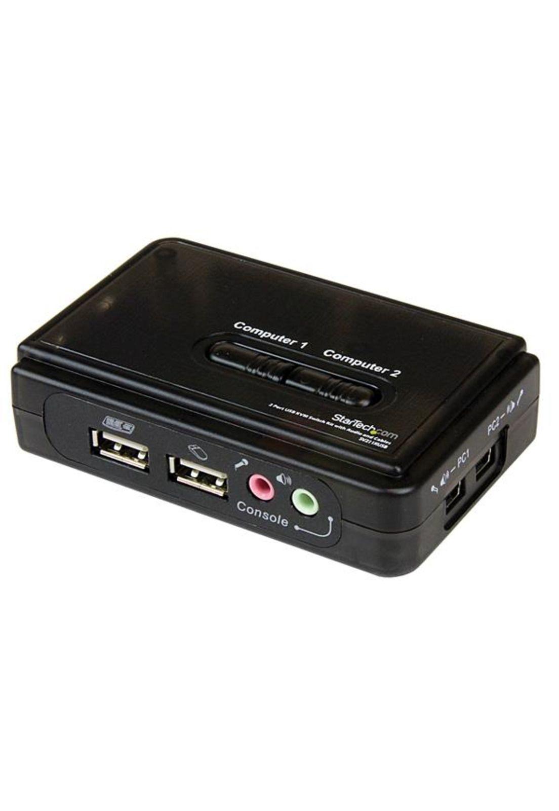 Kit de Conmutadores KVM de 2 Puertos USB con Audio y Cables-0