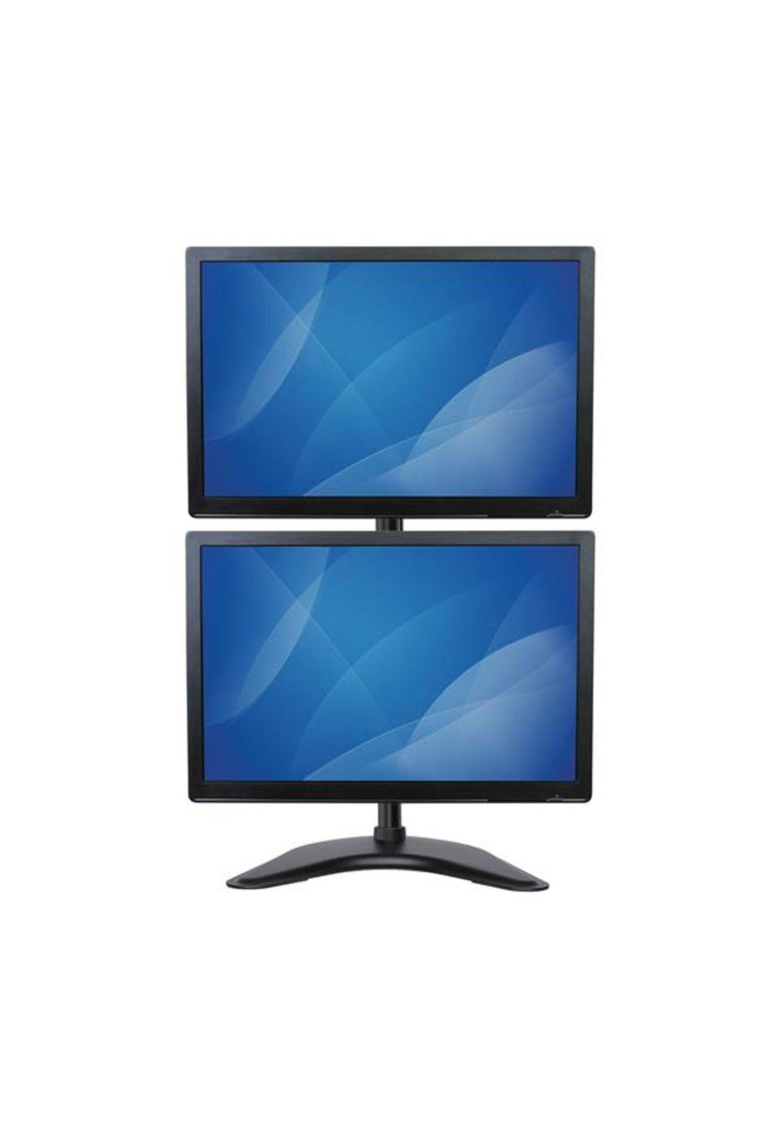 Soporte Vertical Acero para 2 Monitores Base Ajustable VESA-4