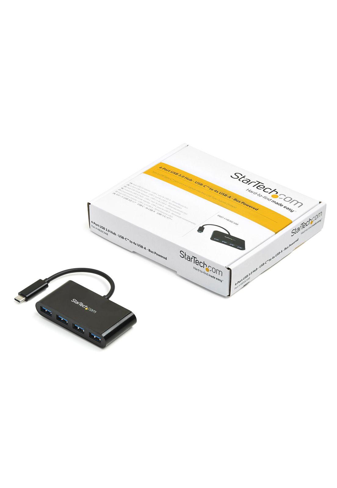 Hub Concentrador USB-C de 4 Puertos USB 3.0 StarTech Negro-4